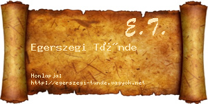 Egerszegi Tünde névjegykártya