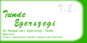tunde egerszegi business card
